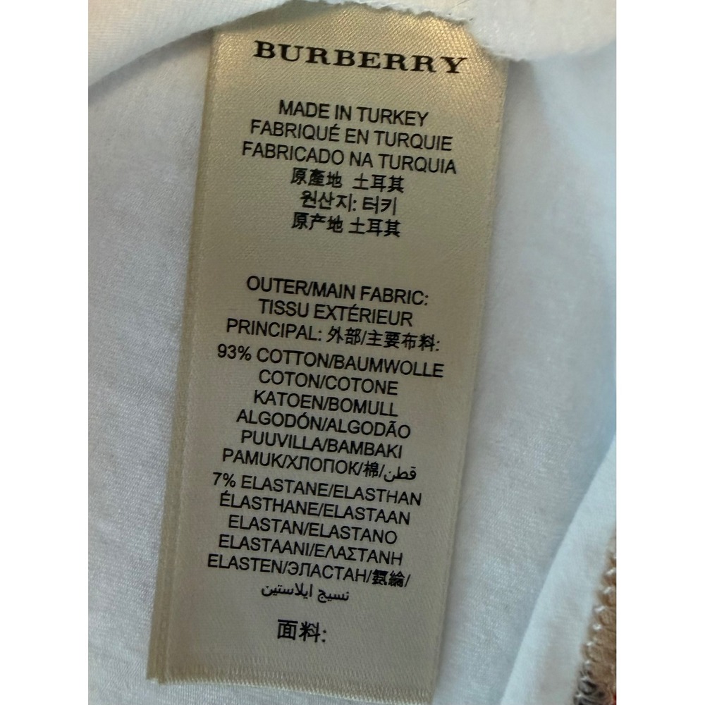 Burberry‎ Brit White Tank Top Nova Check Trim Scoop Neck Sleeveless Shirt Medium - Picture 8 of 8